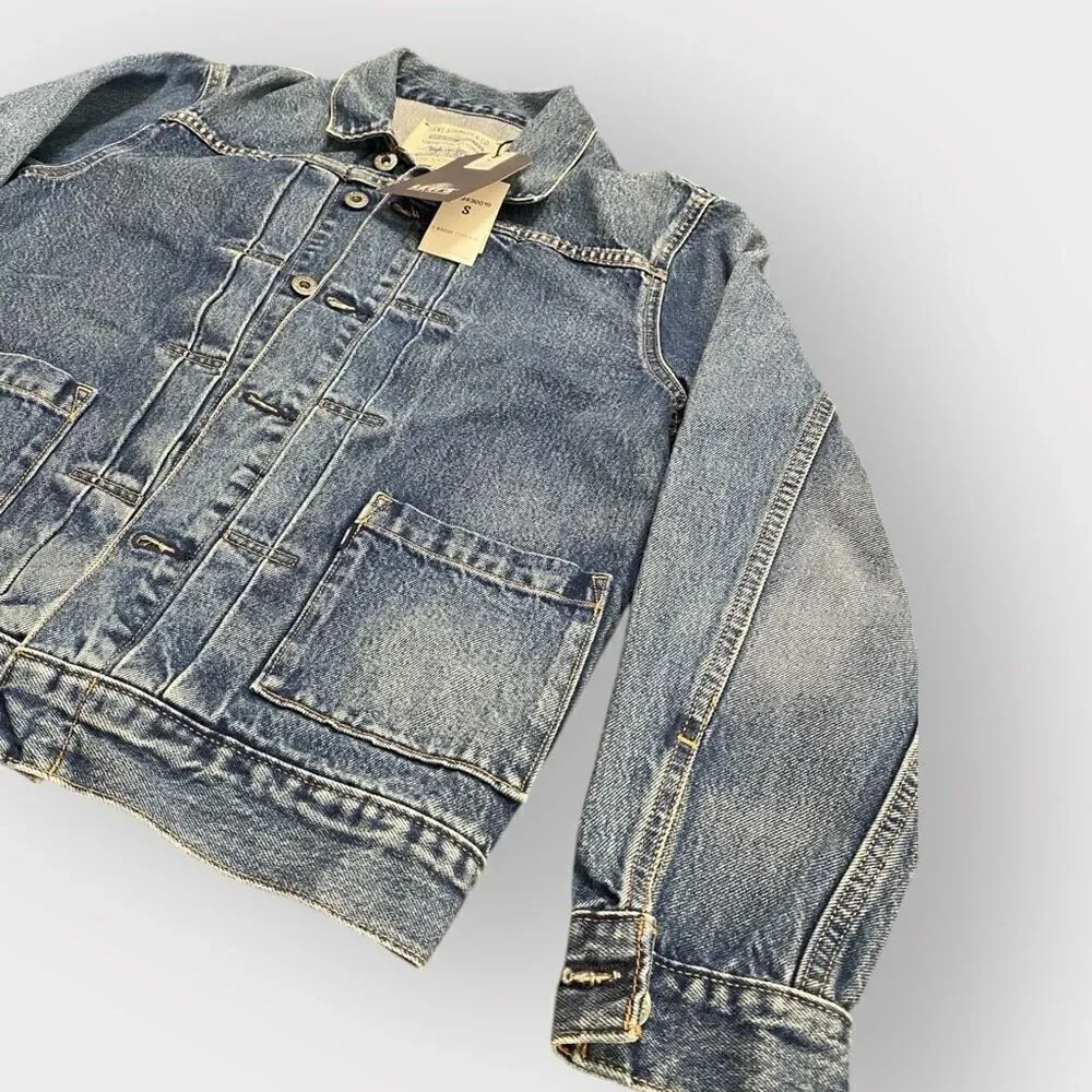 Levi's Made & Crafted Pleated Front Type II Denim Jean Jacket Mens size S New - Picture 4 of 12